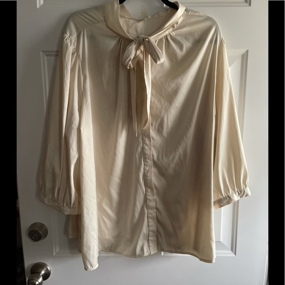 (2/$35) Vici Ellison Cream Blouse with Neck Tie